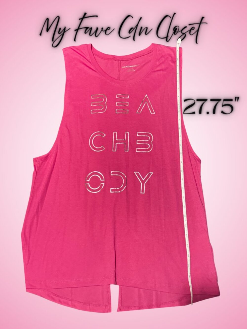 Fuchsia Pink Beach body Tank Top**Ladies XL